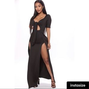 Casual/Sexy Maxi Dress - Black